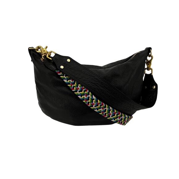 CLARE V. Moyen Messenger in Relaxed Black with Braided Crossbody Strap - Picture 4 of 16